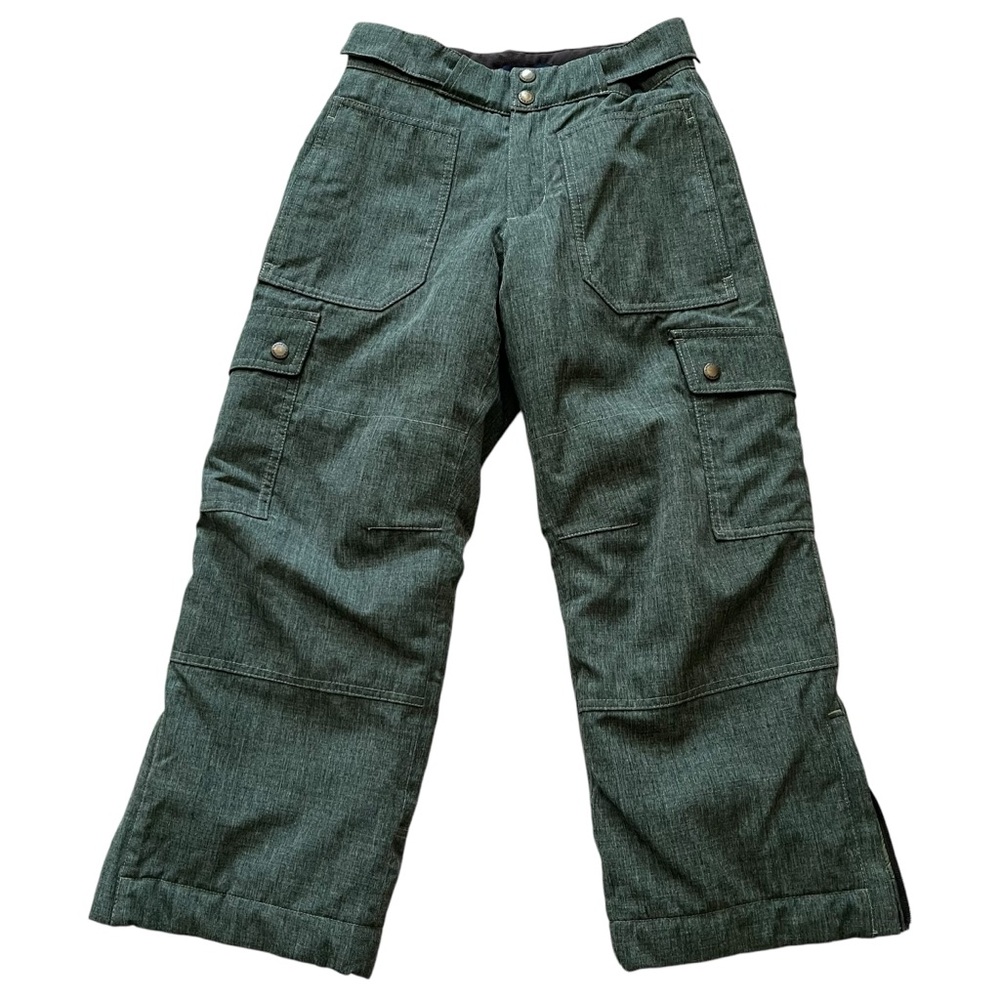 Lands' End Olive Green Cargo Snowboard/Ski Pant Youth 10